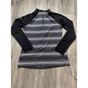 Levelwear Women's 1/4 Zip Pullover Black Striped Long Sleeve NWT Golf Active XS